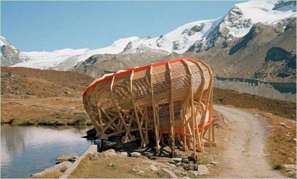 Il punto di osservazione Evolver tra le montagne svizzere