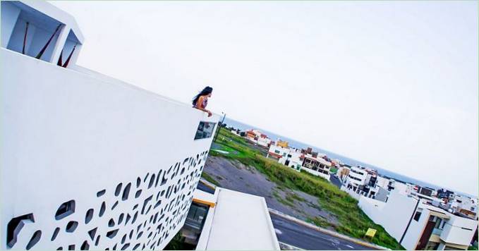 Vista sulla città dalla terrazza della casa