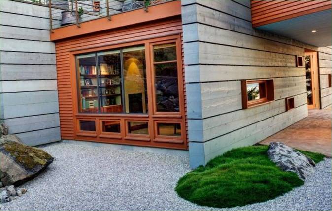 Design della casa con due aree: lavoro e vita