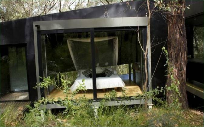 Il sorprendente design del cottage di Red Hill nel bosco