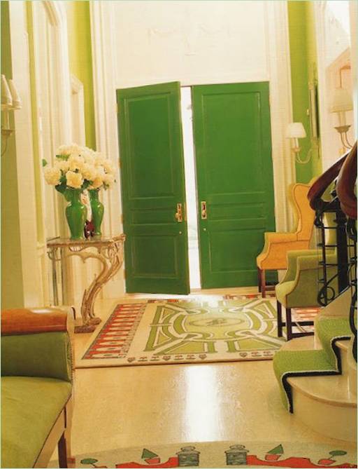 Decorate l'ingresso con toni verdi