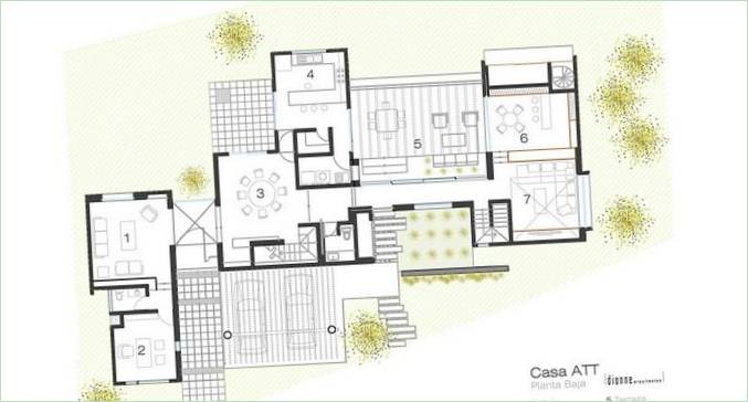 Piano di residenza privata Casa ATT. Dionne Arquitectos in Messico
