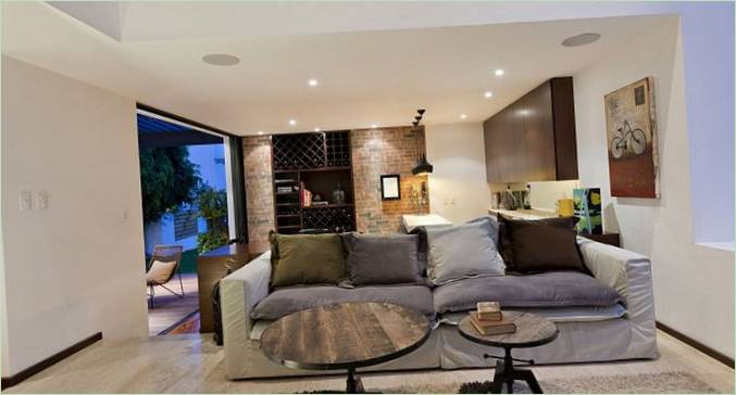 Soggiorno della residenza privata Casa ATT. Dionne Arquitectos in Messico