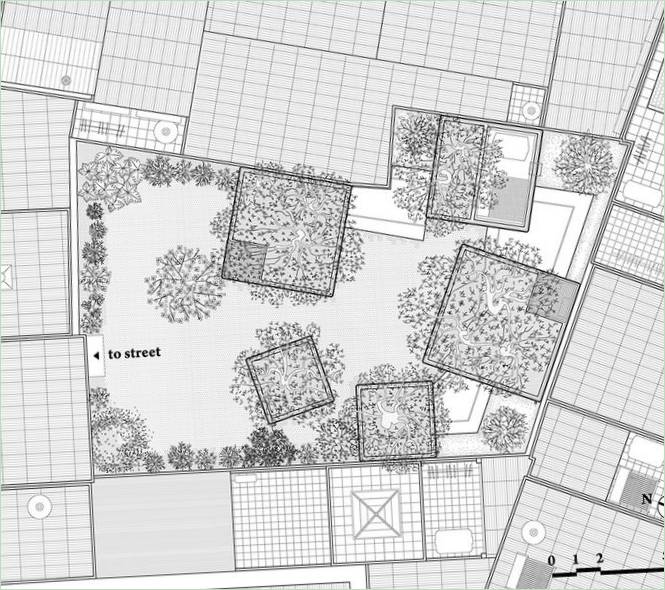 Pianta della Casa per gli alberi di Vo Trong Nghia Architects