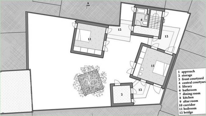 Pianta della Casa per gli alberi di Vo Trong Nghia Architects