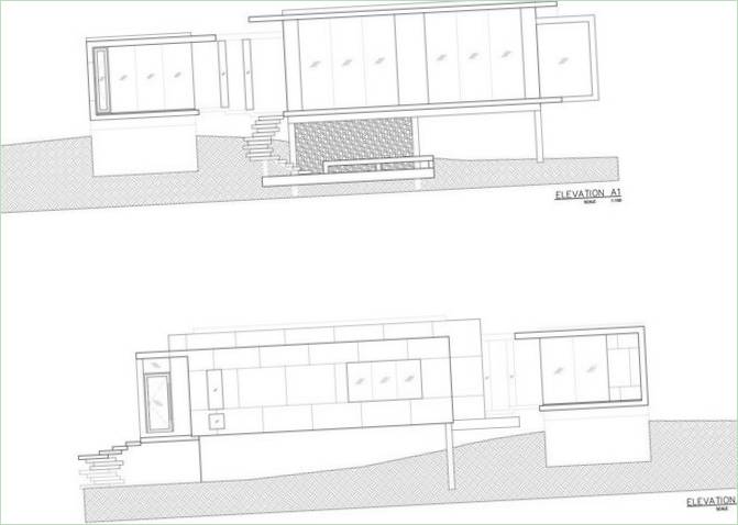 Schema della residenza privata Hilltop House
