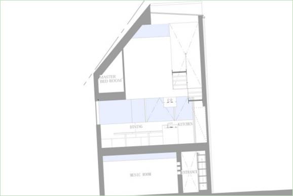 Schema di una casa insolita a Matsubara