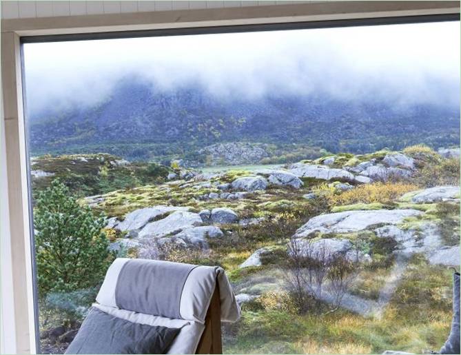 Vista dalla finestra del cottage Vega in Norvegia