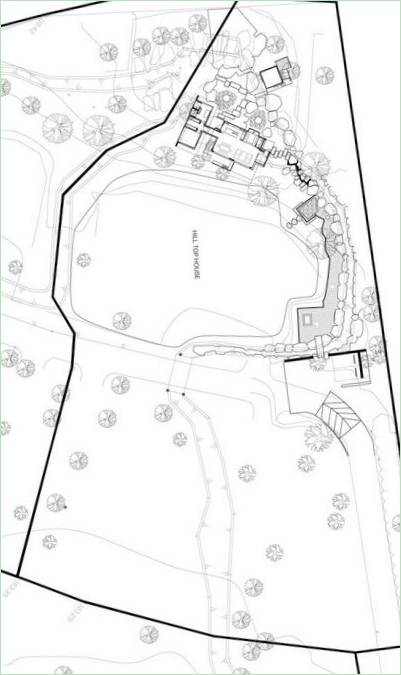 Schema della residenza privata Hilltop House