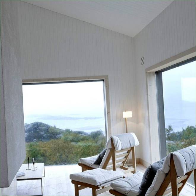 Design degli interni del cottage Vega in Norvegia di Kolman Boye Architects
