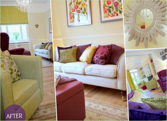 Cuscini multicolore per il divano del soggiorno