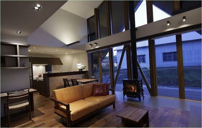 Design degli interni della zona giorno Origami House