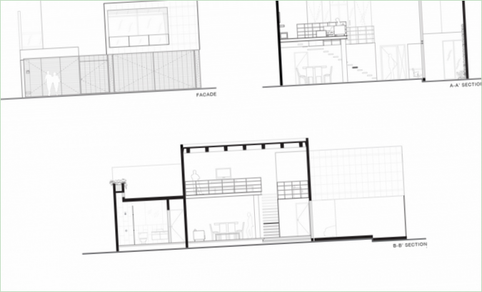 Pianta di una casa urbana edificante in Messico