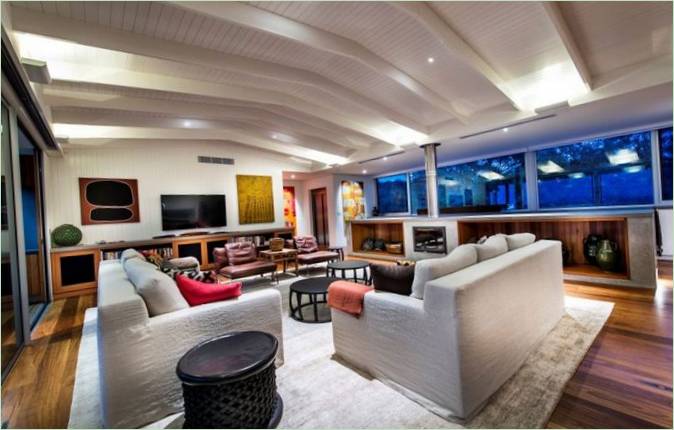Design del soggiorno per una residenza australiana sulla spiaggia