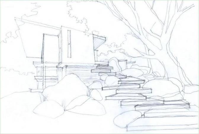 Schema del paesaggio della Hilltop House