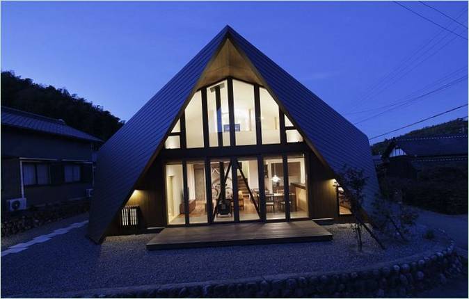 L'esterno della Origami House in Giappone