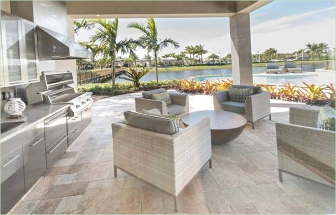 Uno stile moderno per l'area barbecue. Foto: costruttori hl posey
