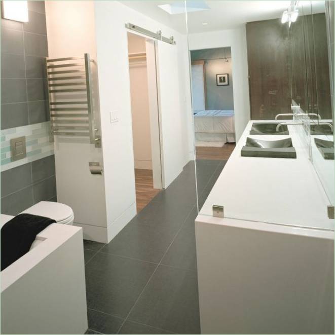 Design d'interni del bagno grigio