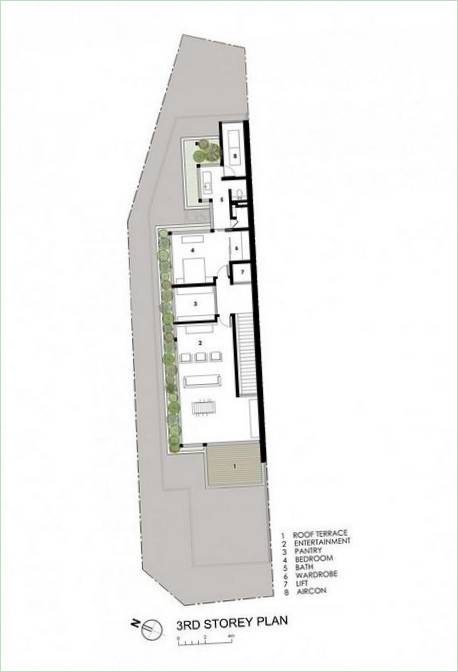 Pianta del 3° piano di Sunny Side House Singapore Sunny Side House a Singapore