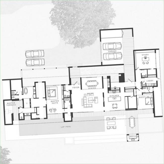 Schizzo del layout del sito della villa