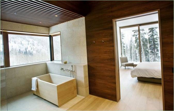 Interno della Linear House dello Studio B Architects, Aspen, Colorado, USA