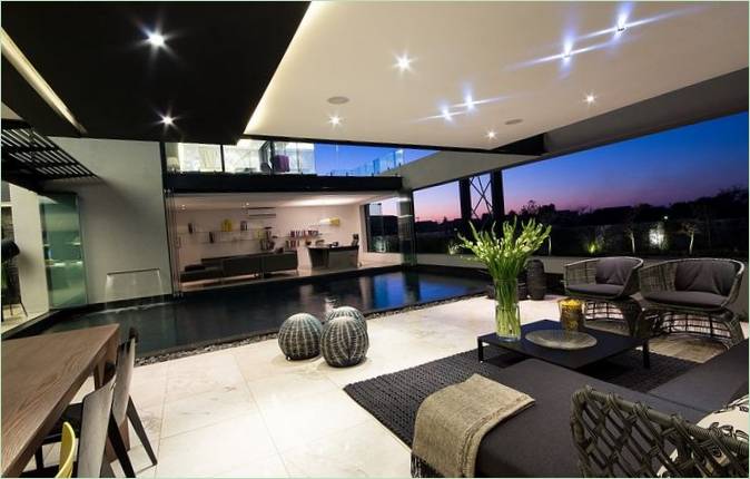 La terrazza di una casa di campagna in Sudafrica