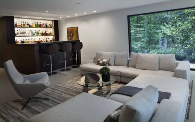 Home bar nella residenza di New Canaan