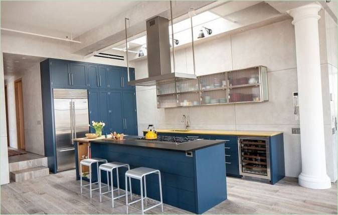 Cucina blu di design
