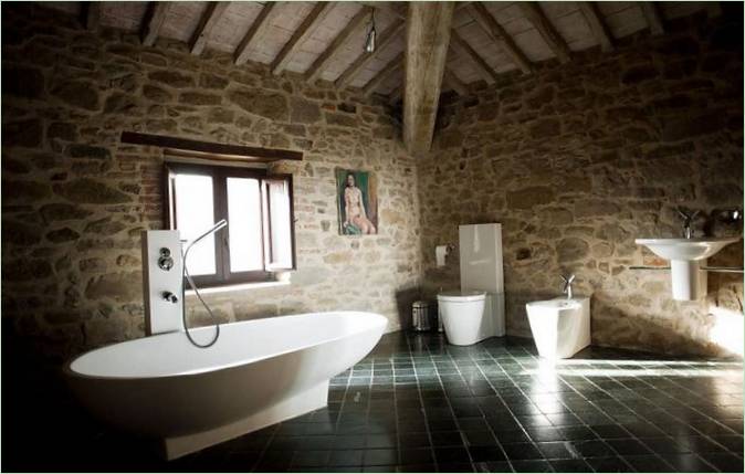 Il design del bagno della villa Casa Bramasole in Italia