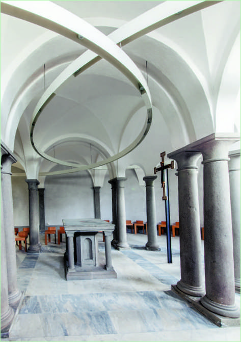 La struttura interna della cappella della Botta