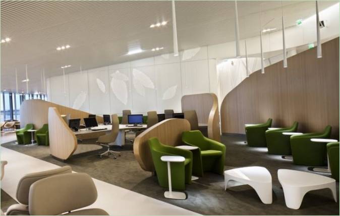 Lounge dell'aeroporto: il verde brillante di Air France