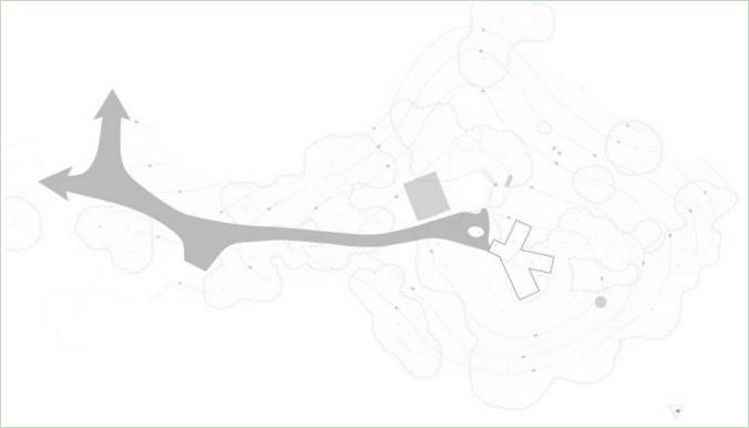 Pianta del sito di Moose Rd dello studio Mork-Ulnes Architects