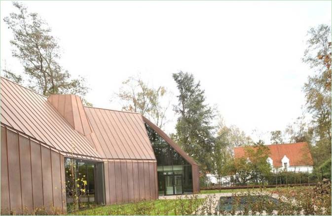 L'esterno di una moderna casa VDV in Belgio