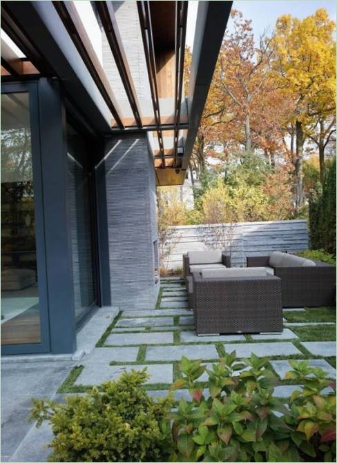 Design degli interni di una terrazza aperta