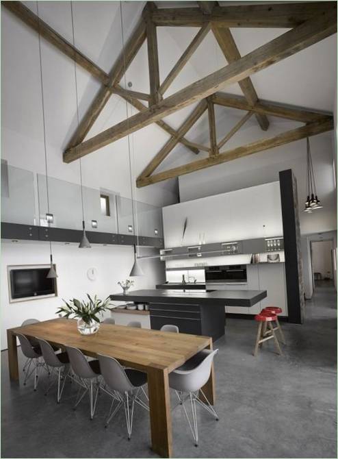 Cucina e sala da pranzo della casa di campagna Cat Hill Barn nel Regno Unito