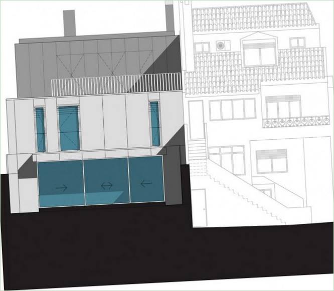 Interni di un cottage moderno dal design minimalista nei toni del bianco dello studio Humberto Conde, quartiere di Parede, Cascais, Portogallo