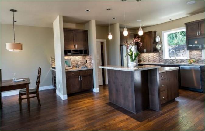 Cucina della casa di campagna Crest Meadows Residence negli USA