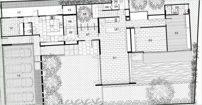 Schema di layout della residenza YAK10 di AAd