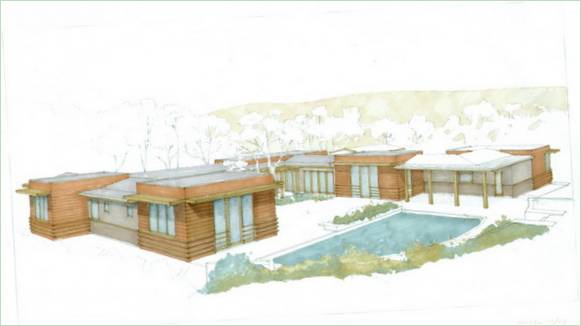 Design della casa su strada in legno