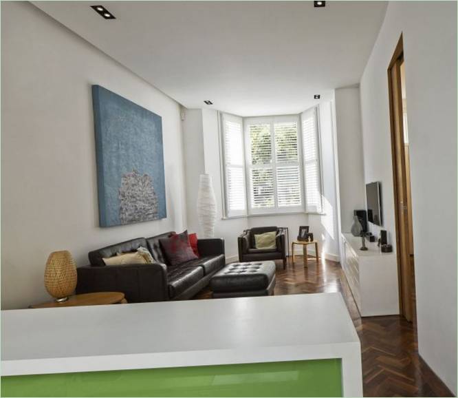 Design del soggiorno a Islington House, Londra