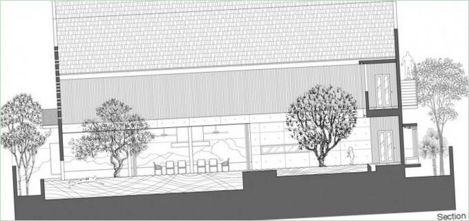 Progetto di interni della Courtyard House su tre piani di Formwerkz a Singapore