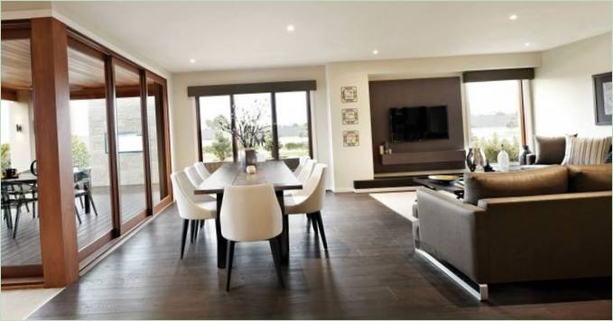 Un bel tavolo da pranzo di design nella residenza Barwon MK2