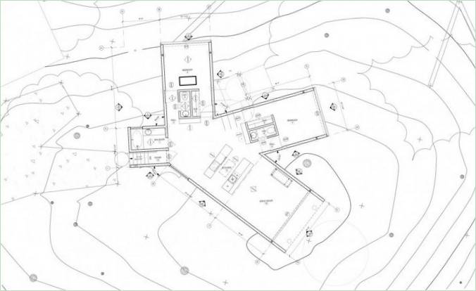 Residenza e planimetria di Moose Rd di Mork-Ulnes Architects