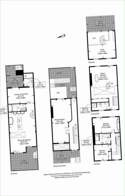 Disposizione della casa di Sutherland Place a Londra