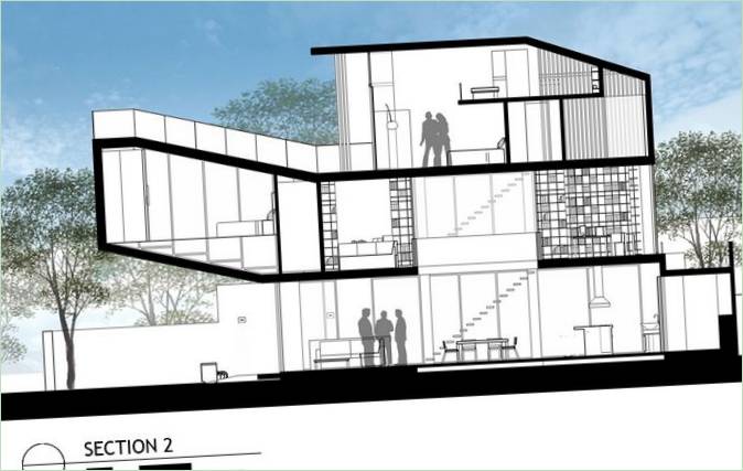 Schema della casa OOI dello studio Czarl Architects