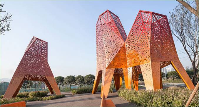Esposizione del parco con sculture