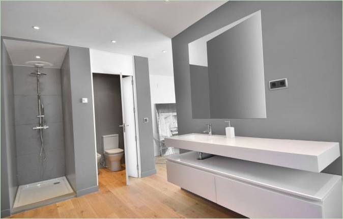 Bagno grigio e bianco di design