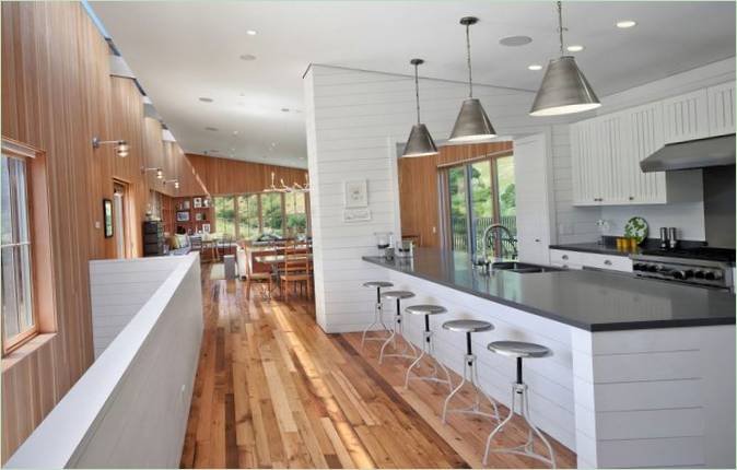 Cucina con bar per la colazione al West Marin Ranch