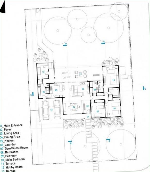 Progetto di interni di una villa privata Casa Westway in Texas di LRSTUDIO