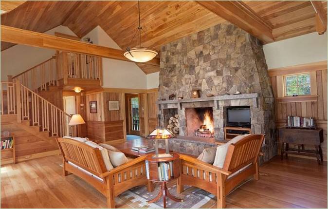 Soggiorno dell'accogliente lodge Maine Lake Retreat in Canada